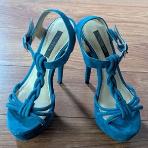 Rachel Zoe Teal Knotted Heels
